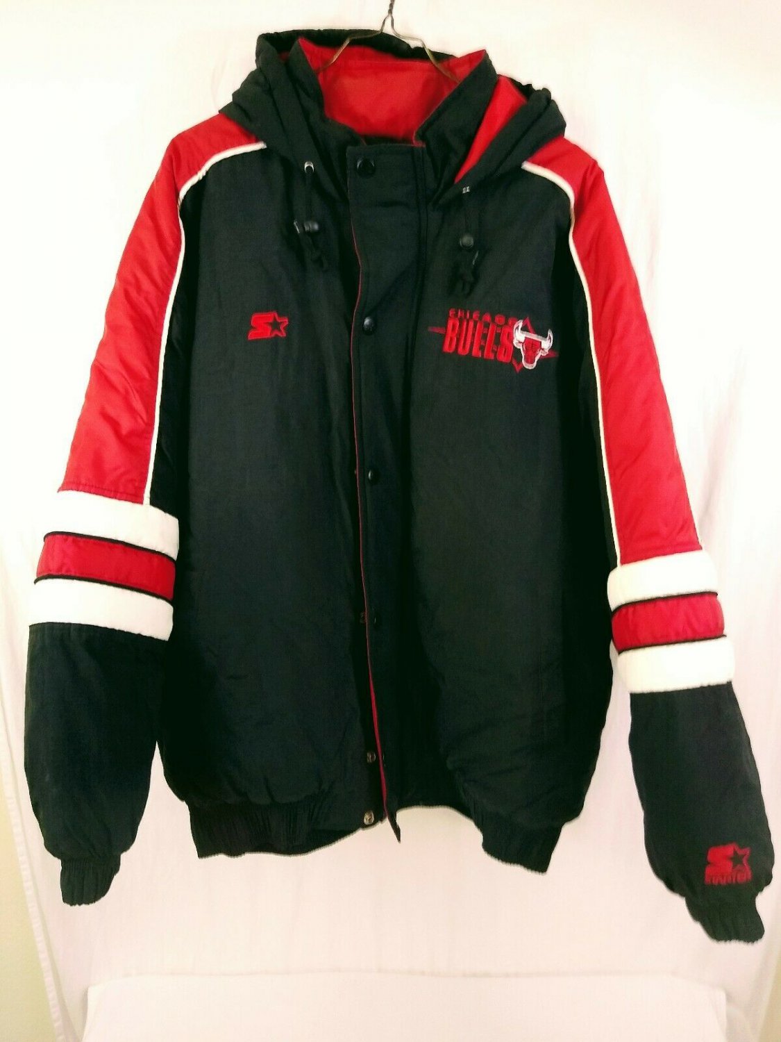Vintage Starter NBA Athletics Chicago Bulls Mens Hooded Parka Size XXL