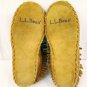 LL Bean Kids Tan Leather Faux Fur Lined Moccasin/Slippers Size 3 NWOB