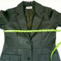 Newport News Brown Leather Womens 2 Button Jacket Polyester Satin Lining Size 10