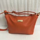 BCBG Paris Purse Shoulder Bag Adjustable Strap Orange Faux Leather