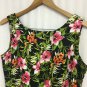 Elementz Dress Womens Size Large Sleeveless Summer Stretch Floral Belt