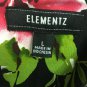 Elementz Dress Womens Size Large Sleeveless Summer Stretch Floral Belt