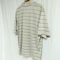 PGA Tour Polo Short Sleeved Golf Shirt Beige Black Striped Mens XL Very Nice