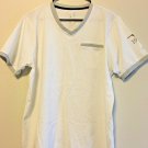 Italia Shirt Mens Size Large Cotton White V Neck T-Shirt  Made in Milano