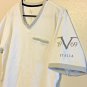 Italia Shirt Mens Size Large Cotton White V Neck T-Shirt Made in Milano