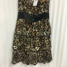 Rue 21 Strapless Dress Juniors Womens Small Ruffle Belt Leopard