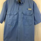 Magellan Outdoors Button Up Shirt Mens Medium Fish Gear Magrelease  Blue