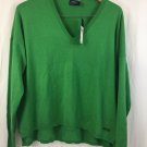 Ralph Lauren Sweater Polo Womens Large V Neck Tiller Green Box Cut High Low NWT