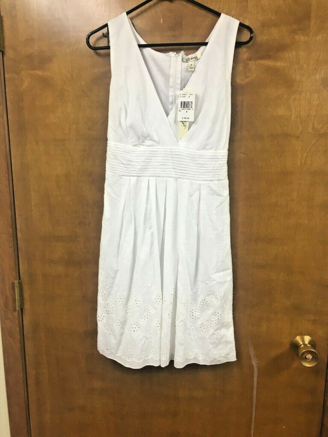 Corey P Dress White Lined Sleeveless Womens Size 8 Tie Back Summer