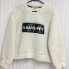 Wallflower Naughty Nice Flip Over Sequins Sherpa Sweater Juniors XL New