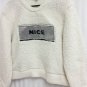 Wallflower Naughty Nice Flip Over Sequins Sherpa Sweater Juniors XL New