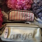 Victorias Secret Cosmetic Makeup Bag Pouch Lot Of 2 Angel Stripe