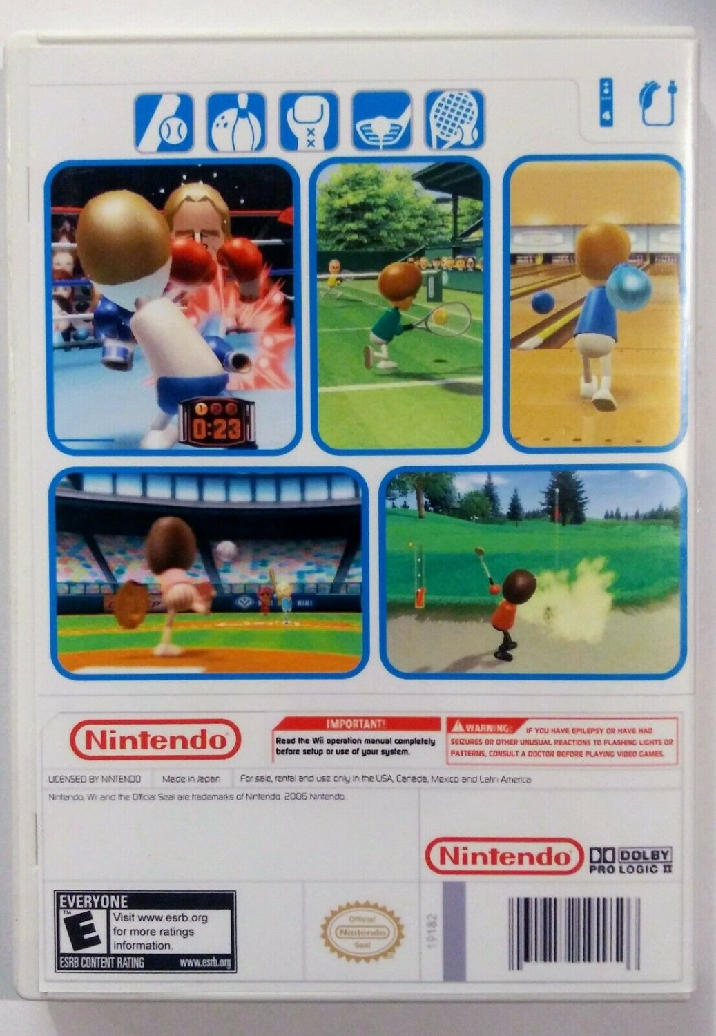 WII Sports REPLACEMENT Case + Artwork ONLY NO GAME nintendo art