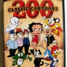 200 Classic Cartoons [DVD 4-Disc Box Set] animated kids family fun over 21 hours