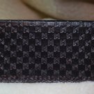 Black Leather Checkbook Cover with Geometric Design
