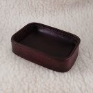Mahogany Leather Desk Tray 4 inches x 3 inches