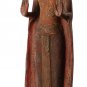 Antique Khmer Style Wood Standing Protection Monday Buddha Statue - 65cm/26"