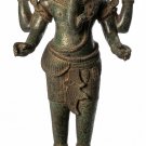 Antique Khmer Style Mounted Standing Bronze Angkor Wat Ganesha Statue - 62cm/25"
