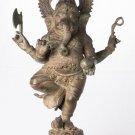 Antique Chola Style Bronze Standing Ganesha Statue with Mouse - 49cm/20"