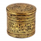 Early 20th Century Antique Burmese Shwe Zawa Lacquerware Betel Box -9cm/4” Tall