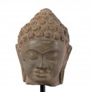 Antique Dvaravati Style Thai Stone Buddha Head Statue - 27cm/11"