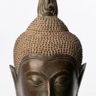 Antique 18th Century Sukhothai Mounted Bronze Buddha Head - 36cm/14"