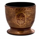 19th Century Antique Burmese Lacquerware Temple Guardians Bowl - 26cm/10.5"