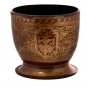 19th Century Antique Burmese Lacquerware Temple Guardians Bowl - 26cm/10.5"