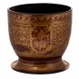 19th Century Antique Burmese Lacquerware Temple Guardians Bowl - 26cm/10.5"