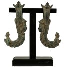 Antique Khmer Style Bronze Apsara Hooks - 32cm/13"