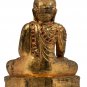19th Century Antique Wood Burmese Mandalay Enlightenment Buddha Statue - 23cm/9"
