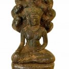 Antique Thai Style Bronze Enlightenment Lopburi Naga Buddha Statue - 37cm/15"