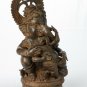 Antique Chola Style Seated Bronze Ganesha Statue with Baby Ganesh - 38cm/15"