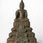 Antique Khmer Style Bronze Double Abhaya Protection Buddha Statue - 51cm/20"