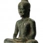 Buddha - Antique Khmer Style Bronze Seated Meditation Buddha Statue - 19cm/8"