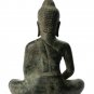 Buddha - Antique Khmer Style Bronze Seated Meditation Buddha Statue - 19cm/8"