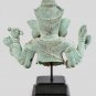 Antique Khmer Style Bronze Mounted Verdigris Ganesha Statue - 42cm/17"