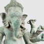 Antique Khmer Style Bronze Mounted Verdigris Ganesha Statue - 42cm/17"