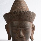 Antique Angkor Wat Style Sandstone Vishnu Head - Protector & Preserver -30cm/12"