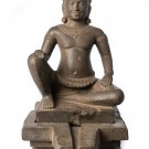 Antique Bayon Style Seated Stone Shiva and Yoni Statue - 45cm/18"