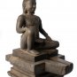 Antique Bayon Style Seated Stone Shiva and Yoni Statue - 45cm/18"