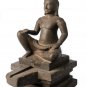 Antique Bayon Style Seated Stone Shiva and Yoni Statue - 45cm/18"