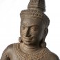 Antique Bayon Style Seated Stone Shiva and Yoni Statue - 45cm/18"