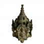 Rare 19th Century Antique Bronze Khmer Teaching Buddha Stupa - 11cm/4" Tall