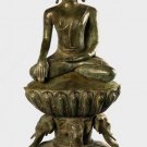 Antique Laos Style Seated Enlightenment Large Bronze Buddha Statue - 118cm/47"