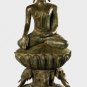 Antique Laos Style Seated Enlightenment Large Bronze Buddha Statue - 118cm/47"