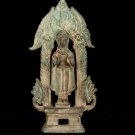 19th Century Khmer Bronze Abhaya Protection Buddha Statue - 13cm/5"