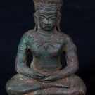 Antique Thai Style Seated Lopburi Meditation Buddha Statue - 18cm/7"