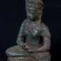 Antique Thai Style Seated Lopburi Meditation Buddha Statue - 18cm/7"