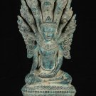 Antique Khmer Style Bronze Enlightenment Baphuon Naga Buddha Statue - 38cm/15"
